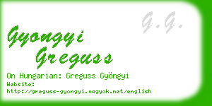 gyongyi greguss business card